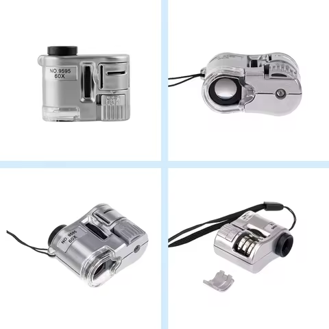 60X Handheld Magnifying Glass Mini Pocket UV Magnifier Portable Jeweler Microscope Loupe With LED Light 10 best sales illy - №10