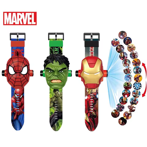 Animation Hero Children's Watch 3D Projection Stereo Cartoon Spider-Man Iron Man Hulk Digital Watch Gift for Children one piece 10 best sales spiderman kids watch - №9