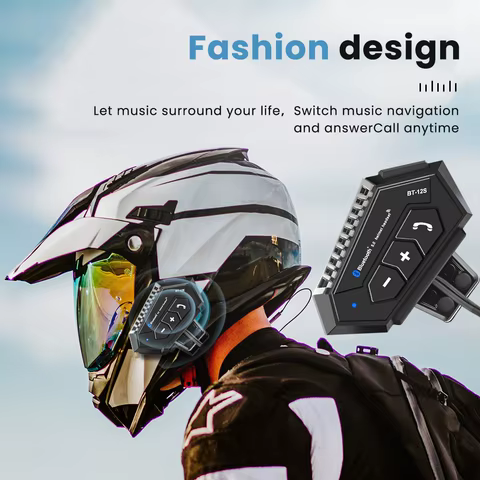 Motorcycle Helmet Headset Bluetooth 5.0+CSR Earphones 2000mah Battery Anti-interference Handsfree For Full/Half Face Helmet 10 best sales illy - №9