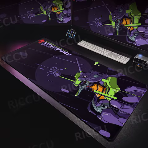 Large Mats E-E-Evangelione Mouse Pad Gamer Desk XXL Rug Office Accessories Computer Table Carpets Anime PC Gaming E-Sports Pads 10 best sales pc evangelion - №8