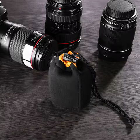 Camera Lens Pouch Bag Neoprene Waterproof Soft Video Camera Lens Pouch Bag Case For Canon Sony for Most Digital SLR Camera 8 best sales moza r5 - №2