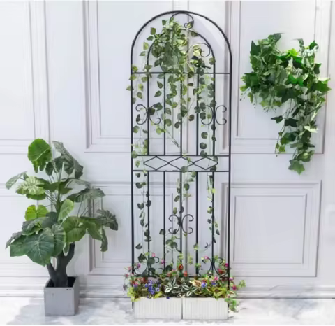 High Quality Iron Outdoor Fencing Garden Fences for Climbing Plants & Flower Pergola Metal Plant Trellis Garden Furniture 10 best sales iron fence - №1