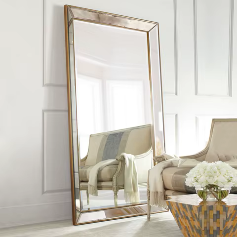 Full Length French Style Mirror Decoration Wall Living Room Aesthetic Mirror Luxury Vintage Floor Standing Espelho Accessories 12 best sales floor length mirror - №5