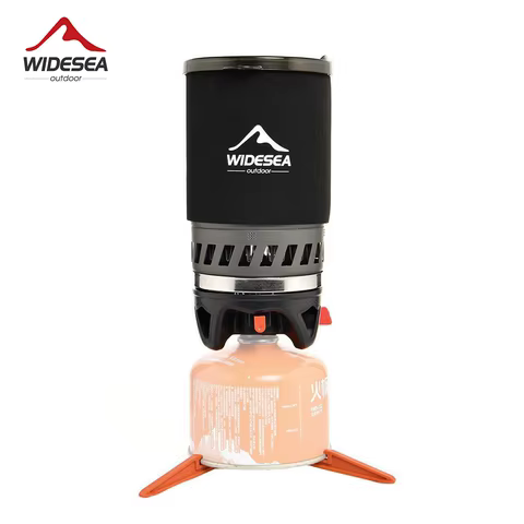 Widesea Camping Cooking System with Heat Exchanger Outdoor Gas Stove Burner Tourist Coffee Pot Cup Cookware Tableware Tourism 10 best sales air conditioner btu - №2