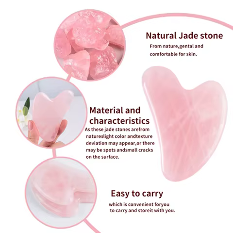 Natural Stone GuaSha Jade Facial Beauty Scraping Massage Tools Firm Skin Care Face Gua Sha SPA Physical Therapy Gue Che Roller 6 best sales lymph - №4