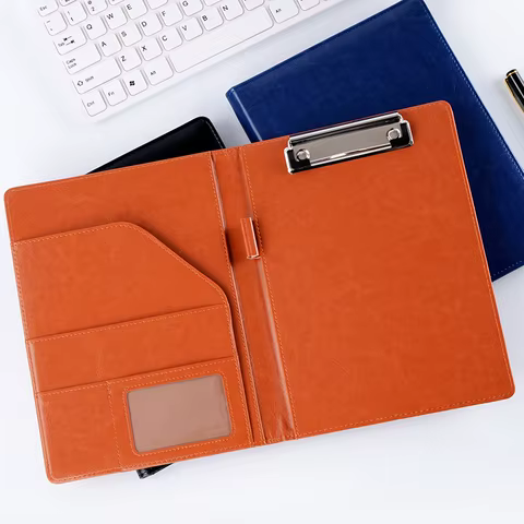 Multifunctional A4 Conference Folder Business Stationery Folder Leather Contract File Folders 8 best sales certificate folder - №8