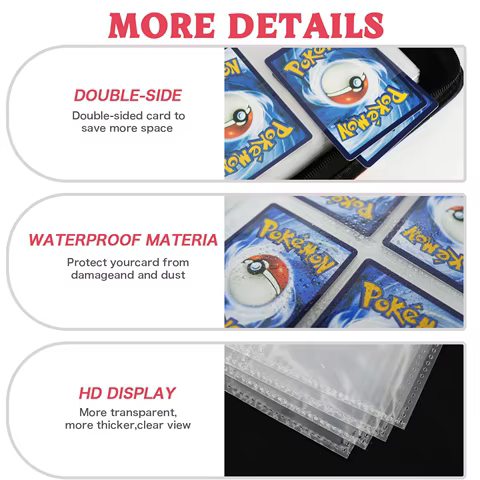 Pokemon 4 Pocket Card Binder Cards Holder, Waterproof Trading Binders Fits 400 Cards Collection Albums with Sleeves, Portable 10 best sales card binder 4 pocket - №5