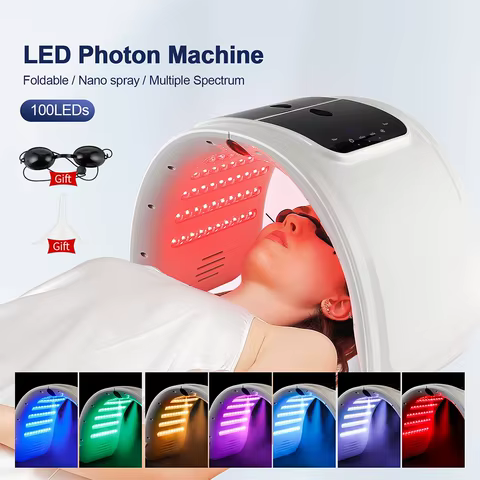 foreverlily LED Face Mask PDT Machine 7 Colors Light Photon Skin Rejuvenation Facial Body Beauty Spa Nano Spray Face Body Mist 8 best sales led face light mask - №1