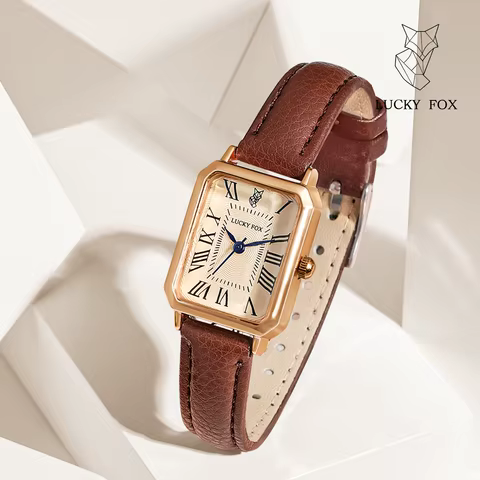 Fashion Retro Digital Dial Casual Watches Square Leather Strap Fashionable Clock Quartz Wristwatch for Women Gift 10 best sales swiss military watches - №9