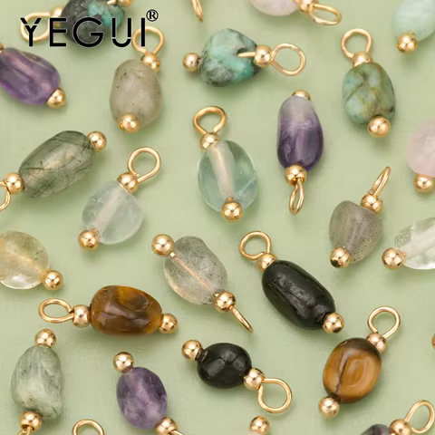 YEGUI C324S,jewelry accessories,natural stone,18k gold plated,copper,hand made,jewelry making,charms,diy pendants,20pcs/lot 12 best sales gold plated charm - №5