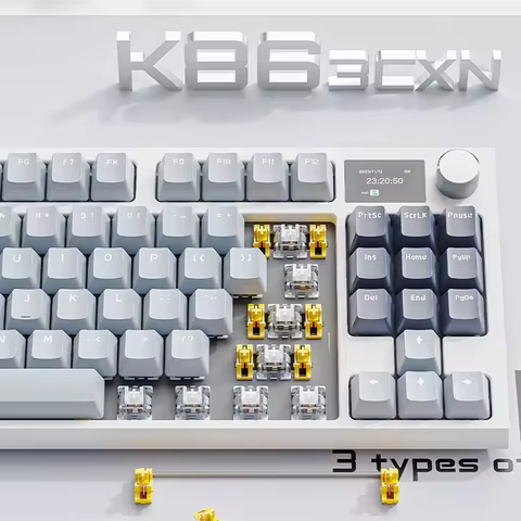 Attack Shark K86 Wireless Mechanical Keyboard,RGB TFT Screen ,Hot Swap, Metal Knob,Tri-mode Connectivity,macro Gaming Keyboar 10 best sales macro keys - №10