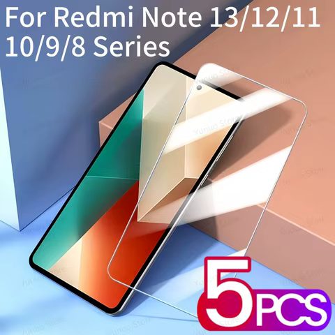 5PCS Tempered Glass For Redmi Note 13 Pro 12 11 Pro 11S Note 8 9 10 Pro 5G 4G Protective Film Screen Protector Redmi Note13Pro 8 best sales redmi note 10 128gb - №2