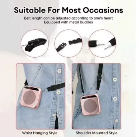 XIKCU Portable Voice Amplifier Megaphone Mini Audio Speaker With Microphone Rechargeable Ultralight Loudspeaker For Teachers 10 best sales mic speaker - №7