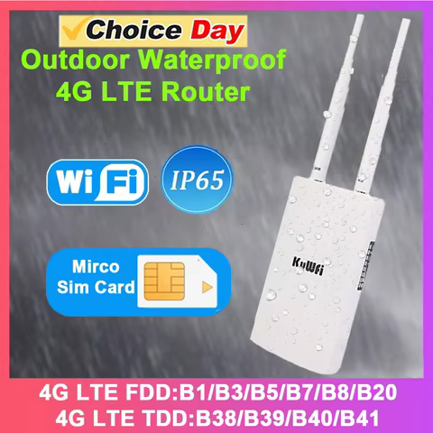 KuWFi Waterproof Outdoor 300Mbps WiFi Router CAT4 4G LTE Routers 3G/4G SIM Card Router Modem for IP Camera/Outside WiFi Coverage 12 best sales 4g lte router with outdoor antenna - №3