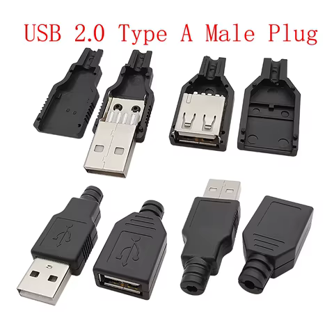 10Pcs USB Connectors Type C / Micro / USB 2.0 Type A Male Female Assembly Adapter DIY Soldering Repair Data Charging Plug Socket 10 best sales plug micro usb - №5