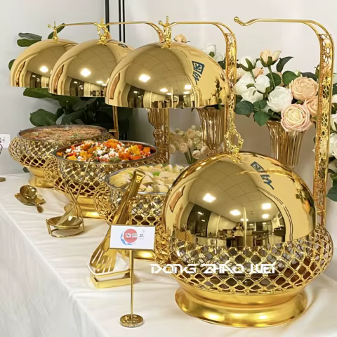 Wedding Party Luxury Serving Chaffing Dishes Buffet Food Warmer Cheffing Catering Stainless Steel Hanging Chafing Dish Factory 10 best sales chafing dishes - №8