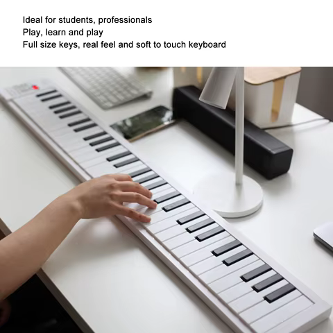 61 Key Foldable Piano Keyboard 61 Key Foldable Piano Portable Keyboard Folding Electronic Instrument with Recording Playback 10 best sales mini piano keyboard - №4