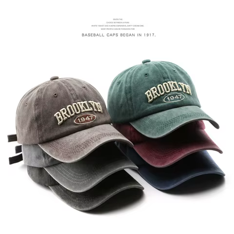 Retro brooklyn Letter Embroidery Baseball Caps Spring Summer Men Women Cotton Adjustable Casual Hat Hip Hop Streetwear Sun Hats 10 best sales death proof - №8
