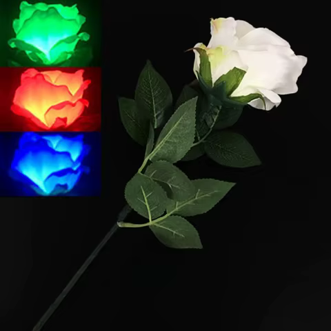Three-Color Light Rose (Charging Version) Magic Tricks Gimmick Props Professional Magicians Stage Bar Wedding Illusion Mentalism 10 best sales rose magic - №10