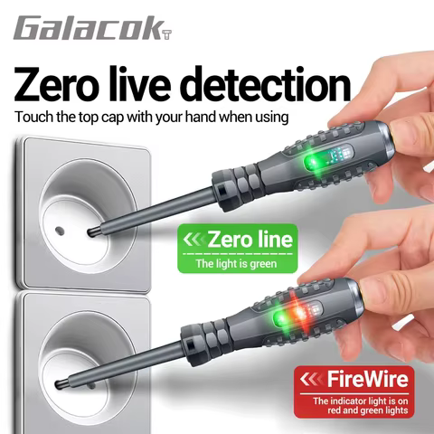 Multifunctional Electrician Test Screwdriver AC Non-contact Induction Test Pen Voltage Tester 70-600V Red Green Induction Lights 10 best sales technician - №5