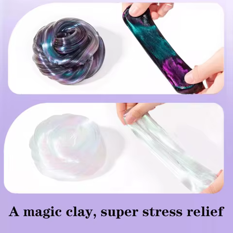 Christmas Gift, Liquid Glass Mud Repeat Play, Elastic, Brushed, Stress Relief, Colored Clay. Novelty, Knead And Decompress 10 best sales wood clay - №8