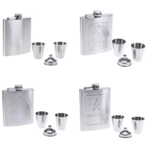 8oz Outdoors Portable Pocket Hip Flask Stainless Steel Whisky Flask Drink Alcohol Container Gift Box Vodka Drinking Bottle Tools 12 best sales alcohol pocket bottle - №2