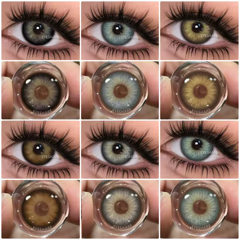 EYESHARE 1pair Colored Contact Lenses for Eyes Natural Brown Contact Blue Eyes Lenses Gray Contacts Yearly Green Pupils 10 best sales natural contact lenses - №3