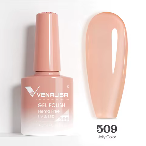 VIP5 Venalisa Nail Gel Polish Jelly Color HEMA FREE Nude Pink Semi Permanent Soak Off UVLED Gel Nail Polish Sparkle Gel Varnish 12 best sales vanelisa gel polish - №7