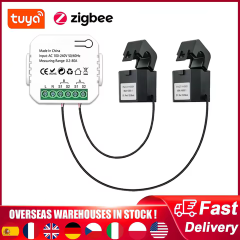 Tuya ZigBee Smart Energy Meter Solar PV System Power Production Consumption Bidirectional Monitoring Meter APP Control with CT 8 best sales tuya power monitor - №6