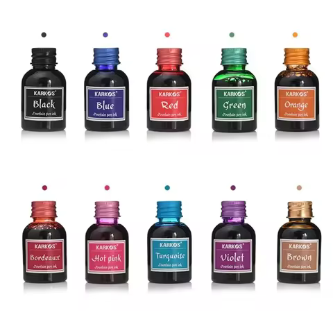 1 PC 30ml Colorful 30ml Fountain Pen Refilling Smooth Liquid Inks Stationery School 10 colors quality is not hurt pen 6 best sales fountain pen accessories - №2
