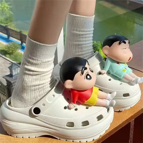 MINISO Personality Cute Cartoon 3D Shoe Charms Funny DIY Sandal & Clog Decorations Holiday Gift For Boys And Girls 12 best sales spongebob bracelet - №9