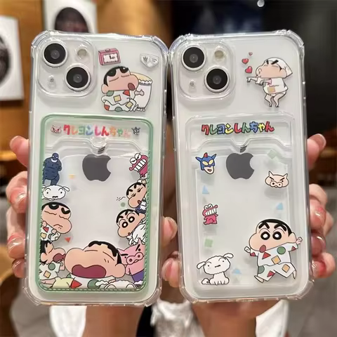 Cute Crayons Shin-chans Photo Card Slot Wallet Case For IPhone 15 Pro Max 16 14 13 12 11 7 8 Plus X XS XR Cover Funda Sili 10 best sales crayon shin chan iphone case - №9
