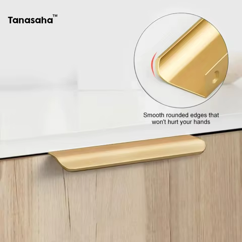 Gold Black Hidden Handles Long Kitchen Cabinet Pulls Drawer Knobs Aluminum Alloy Furniture Handles Cupboard Pulls Wardrobe Pulls 12 best sales kitchen knob - №11