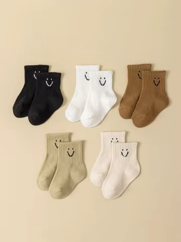 5pairs/set Baby Cartoon Pattern & Solid Color Socks 12 best sales yooske glasses - №9