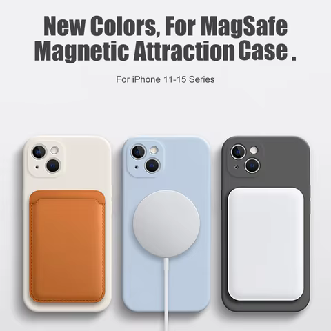 Magnetic Liquid Silicone Phone Case For iPhone 15 14 13 12 11 Pro Max Mini X XR XS 8 Plus SE For Magsafe Wireless Charging Cover 10 best sales moto g power 2022 - №1