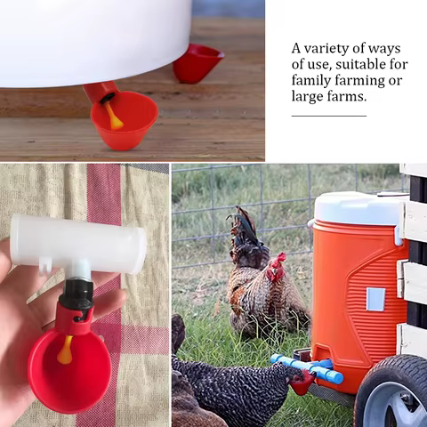 6-36Pcs Chicken Quail Hanging Water Cups Nipple Drinking Bowl Birds Water Feeder Bowl Drinker Cup for Backyard Automatic Poultry 10 best sales chicken drinker - №8