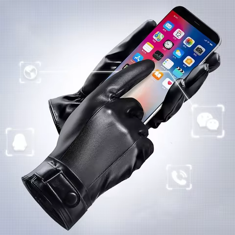 Winter Cycling Gloves Men's Motorcycle Winter Outdoor Waterproof And Cold Protection Pile Thick Riding Electric Car Warm Gloves 10 best sales winter gloves men - №1