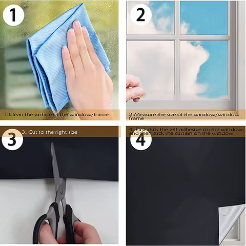 Self-Adhesive Pleated Blinds Half Blackout Windows Curtains for Kitchen Bathroom Balcony Shades For Coffee/Office Window 8 best sales roller blinds for windows - №4