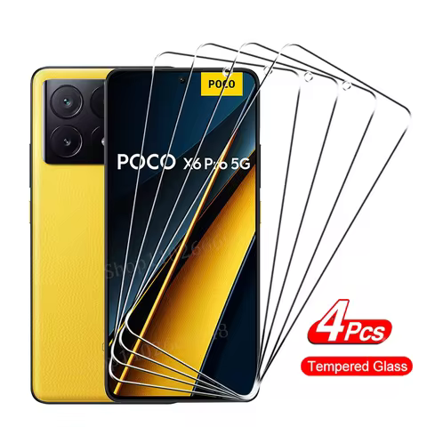 4PCS Tempered Glass For POCO X6 X7 X5 X4 X3 F7 F6 F5 GT Pro Screen Protectors For POCO M6 M5 M3 Pro 5G C65 C40 Protective Glass 10 best sales zoom f1 battery cover - №4