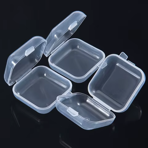 5/20PCS Mini Plastic Storage Box Transparent Jewelry Storage Box Container Portable Earring Ring Earplugs Packaging Storage Case 8 best sales rings box - №7