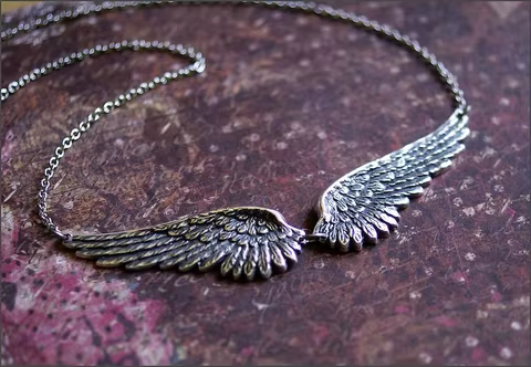 Vintage Angel Wings Feather Choker Big Pendant Aesthetic Link Chains Statement Necklace for Women Collar Bib Wedding Tribal Gift 8 best sales angel accessories - №6