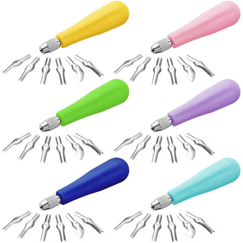 Craft Linoleum Cutter Kit Carving Tools Assortment Linocut Tools Block Cutters for Block Printing,Rubber Stamp Engraving 8 best sales linocut - №2