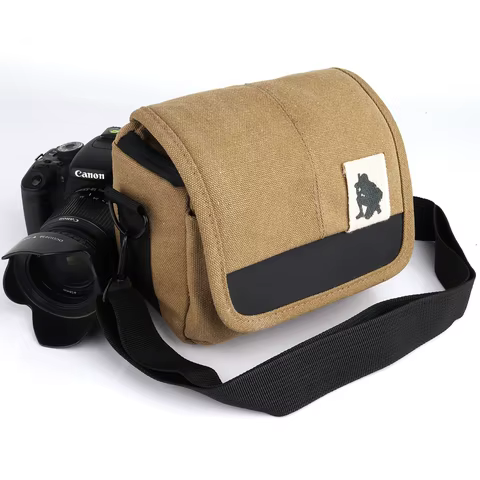 Canvas Camera Bag Photo Case For Sony ZV-E10 A7C II A7CR ZV-E1 A6700 A6600 A6500 A6400 A6300 A6100 A6000 A5100 H400 ZVE10 NEX-6 8 best sales cage for sony a5100 - №6