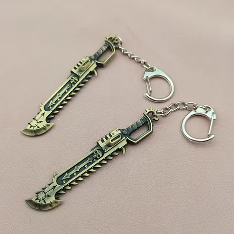 keychain warhammer Forged War Hammer 40K Peripheral Precision Chain Saw Sword Chaos Chain Saw Sword Alloy Keychain 8 best sales warhammer40k - №4