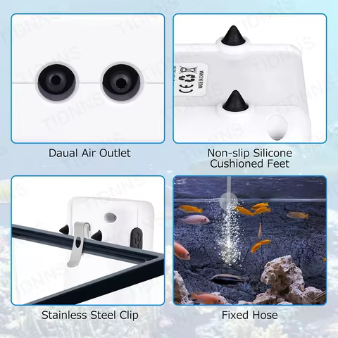 Aquarium Fish Tank Oxygen Pump Charging Dual-Purpose Air Pump Usb Lithium Battery Household Portable Fishing Mute 6000mA Outdoor 10 best sales aquarium air compressor - №4