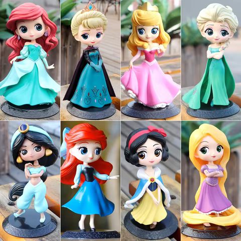 Disney Princess Ariel Rapunzel Cinderella Mermaid Anna Elsa Belle Sofia Snow White Mulan The Little Mermaid Figure Toys Kid Gift 10 best sales beauty and the beast figurines - №6