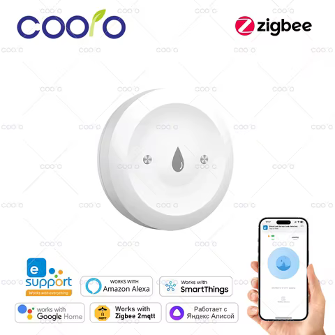 Ewelink Zigbee Smart Water Sensor Flood Leak Detector Remote Monitoring for Kitchen/Bathroom Support Home Assistant Zigbee2mqtt 10 best sales sensor smart - №8