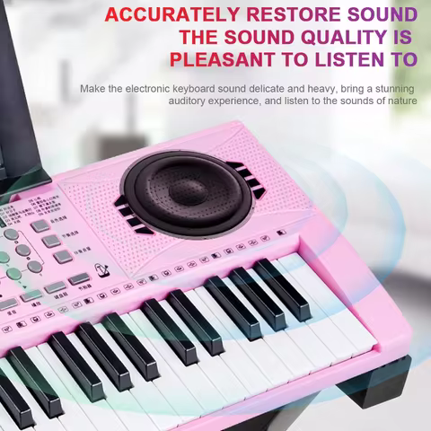 61 Key Electronic Keyboard Piano W/ Keyboard Stand Musical Mini Keyboard Piano Portable Music Keyboard for Beginners Kids Adults 10 best sales mini piano keyboard - №3
