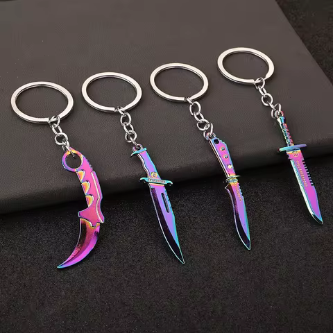 Mini Valorant Melee Reaver 2.0 Karambit Keychain Game Peripheral Samurai Dagger Model Metal Key Ring Pendant Jewelry Male Gift 8 best sales valorant keychain - №5