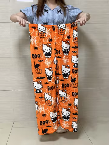 Y2K Hello Kitty Pajamas Pants Sanrio Anime Women's Pajama Pants Cartoon Couple Home Sleepwear Trousers Leisure Home Clothing 10 best sales lanyards hello kitty - №5